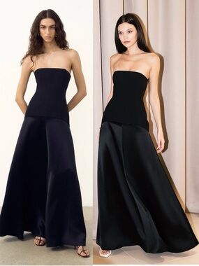 Shona Joy | Dresses | Shona Joy Adri Drop Waist Strapless Paneled Maxi  Dress Gown Black New With Tags | Poshmark
